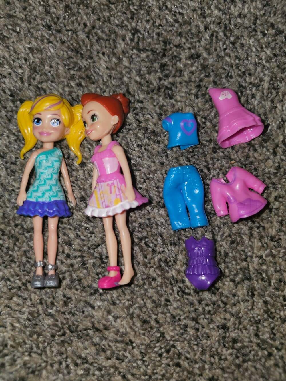 Polly Pocket Dolls And Fashion Outfit Accessories Lot